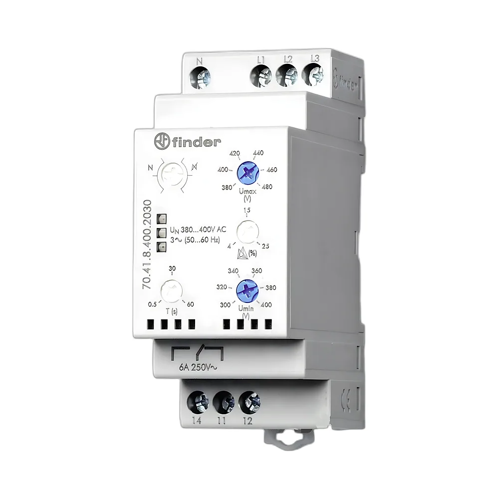 Реле контролю мережі 704184002030 1CO 6 А 380-415 В AC 3 фази+N 300-480 В Finder