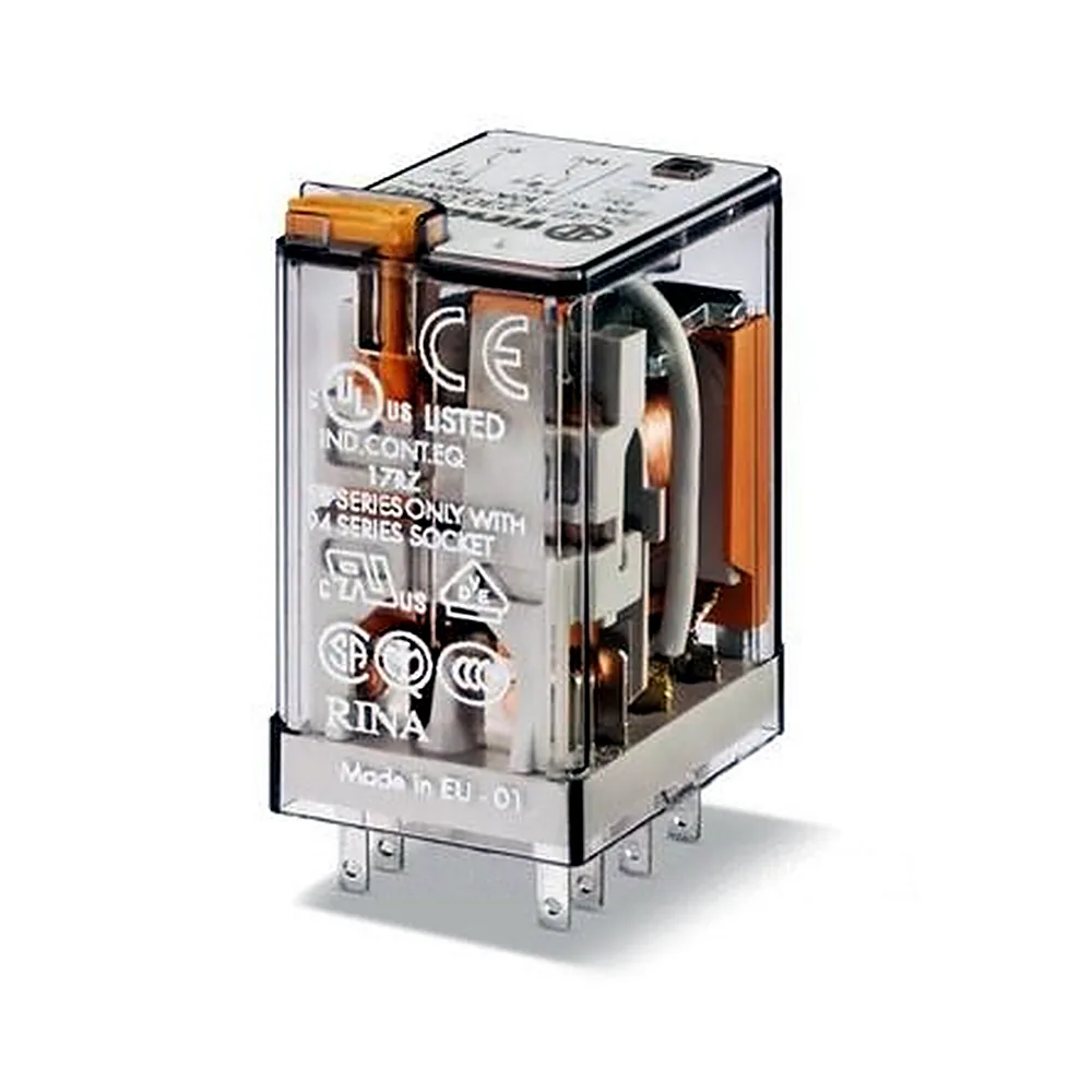 Реле Finder 553282300040 2CO 10A 230V AC AgNi кнопка тест індикатор S94 RT I