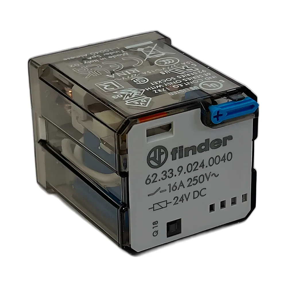 Проміжне реле 623390240040 3CO 16 А 24 В DC AgCdO кнопка тест індикатор S92 Faston187 RT I Finder