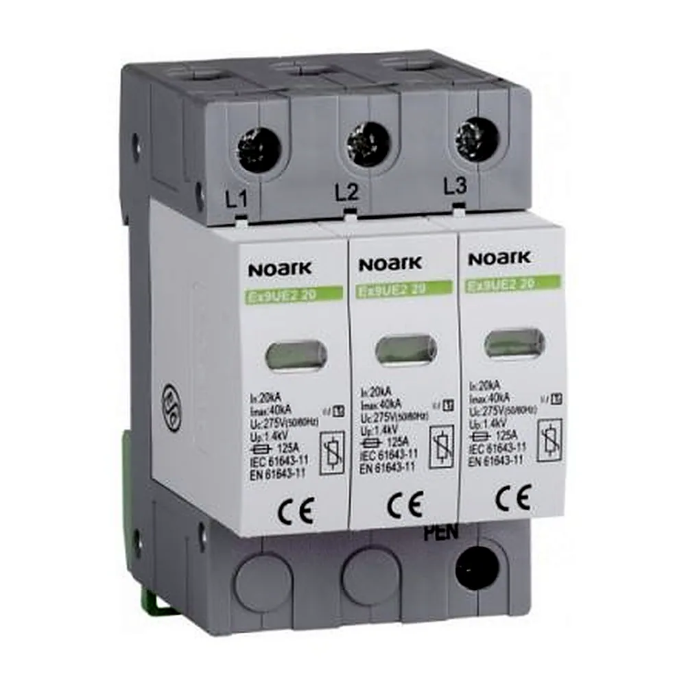 Обмежувач перенапруги Noark Ex9UE2 20 3P 275 клас II+III C In=20kA Uc=275VAC 103353