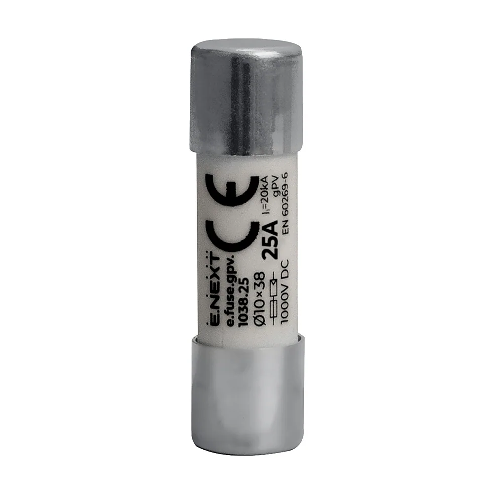 Запобіжник E.NEXT e.fuse.gpv.1038.25 10x38 gPV 25A 1000VDC 20kA i0610119