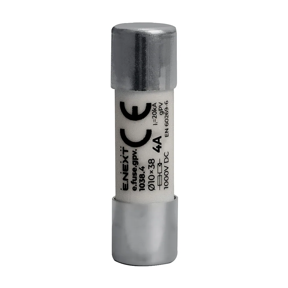 Запобіжник E.NEXT e.fuse.gpv.1038.4 10x38 gPV 4A 1000VDC 20kA i0610112