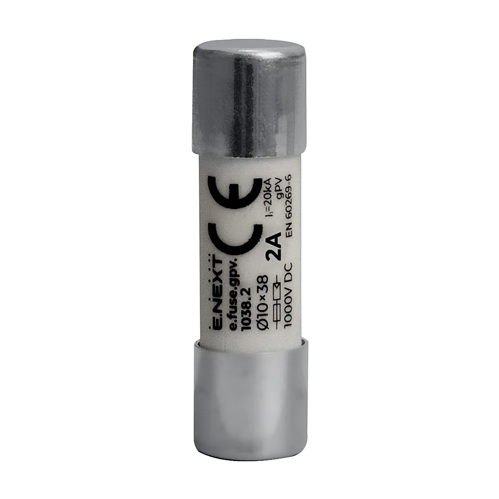 Запобіжник E.NEXT e.fuse.gpv.1038.2 10x38 gPV 2A 1000VDC 20kA i0610111