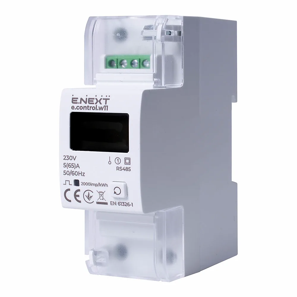 Лічильник електроенергії E.NEXT e.control.w11 5(65)А 1ф електронний RS485 i0310042