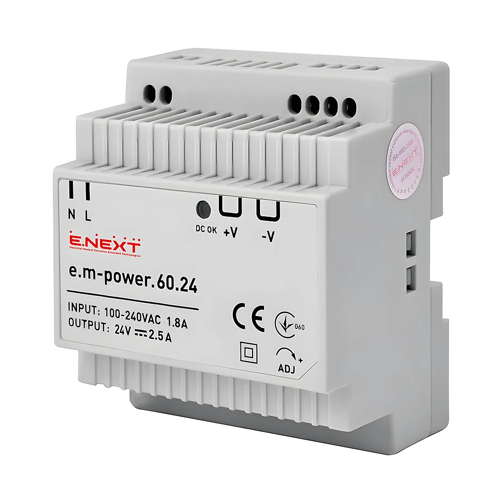 Блок живлення на DIN-рейку e.m-power.60.24 60 Вт 24 В DC E.NEXT i083005