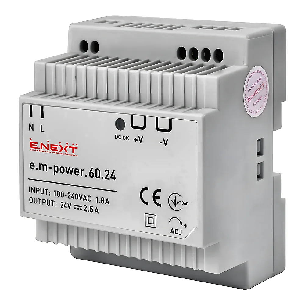 Блок живлення на DIN-рейку e.m-power.60.24 60 Вт 24 В DC E.NEXT i083005