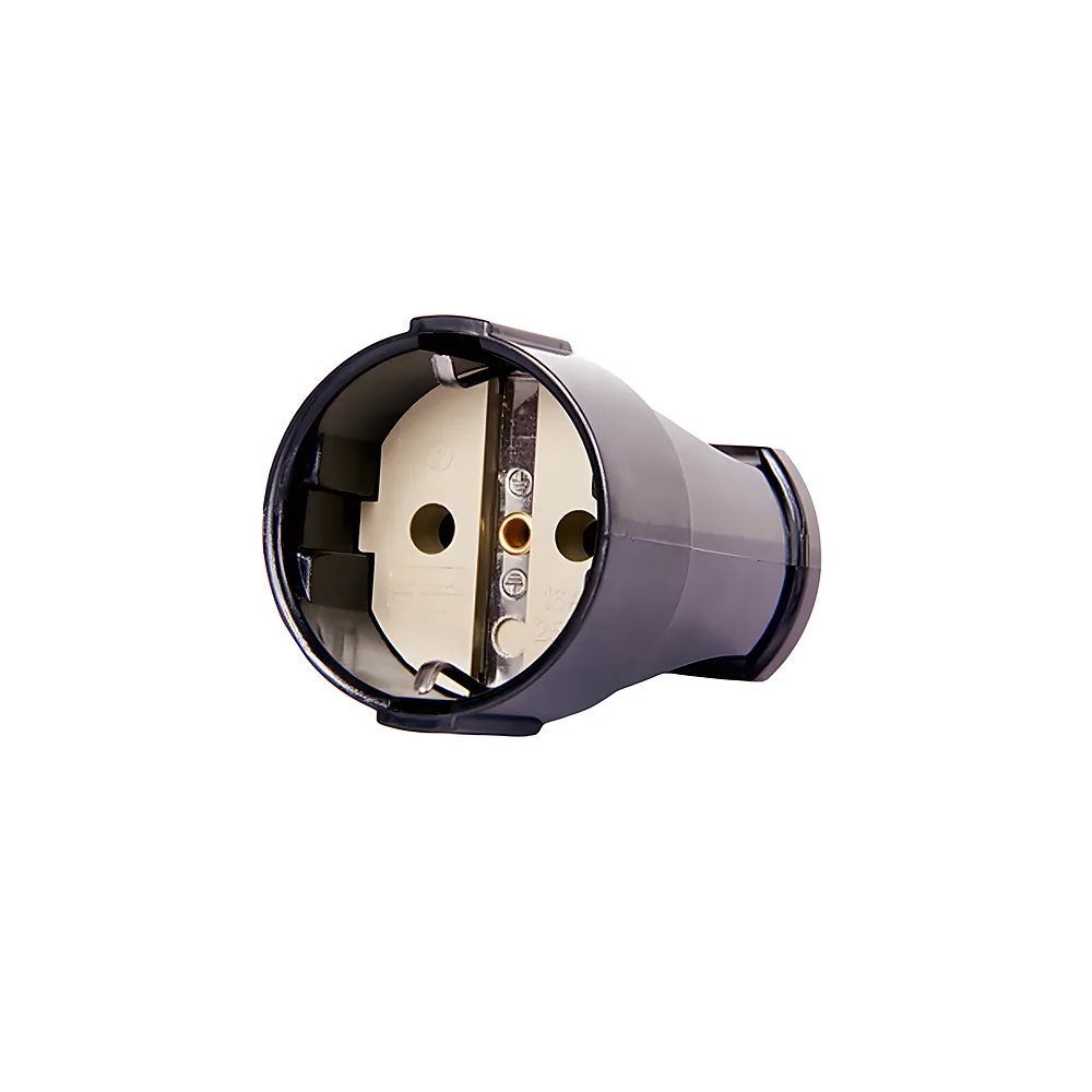 Розетка e.socket.003.16.black чорна переносна з заземленням 16 А E.NEXT p017004