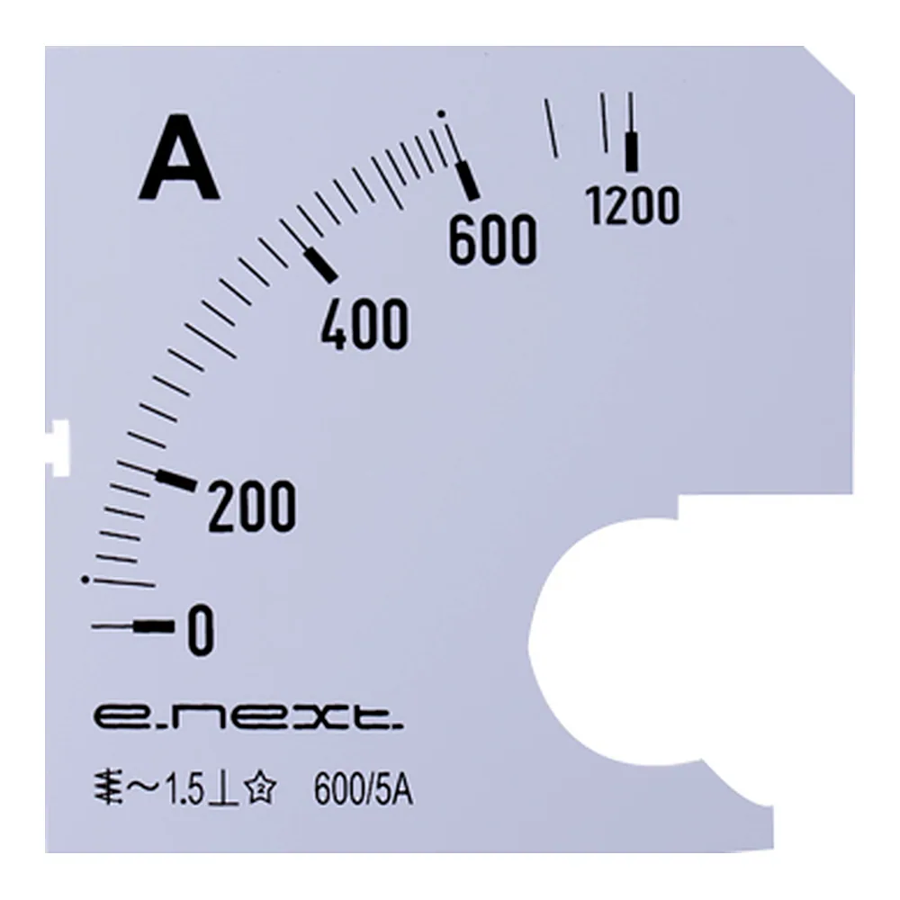Шкала до амперметра щитового e.meter72.a600.scale АС 600А 72х72мм