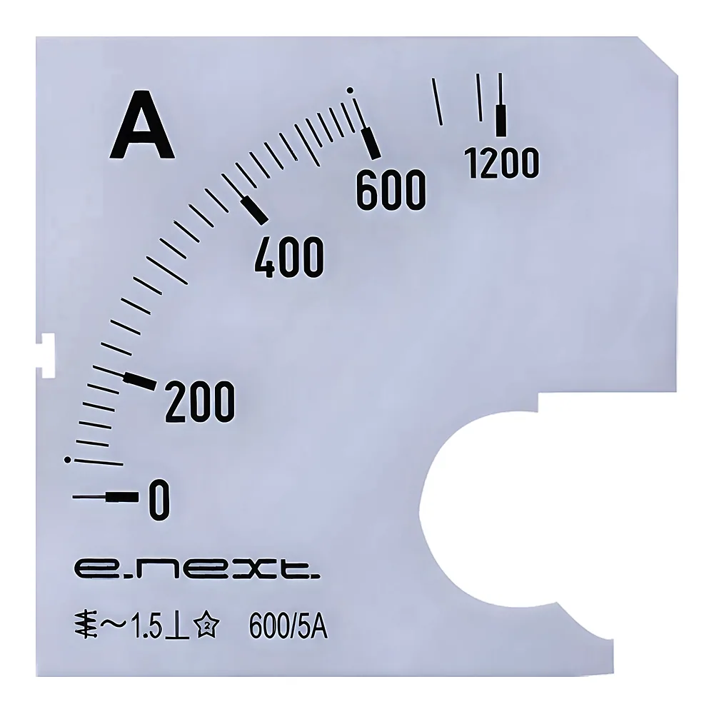 Шкала до амперметра щитового e.meter72.a600.scale AC 600 А 72х72 мм E.NEXT s066007