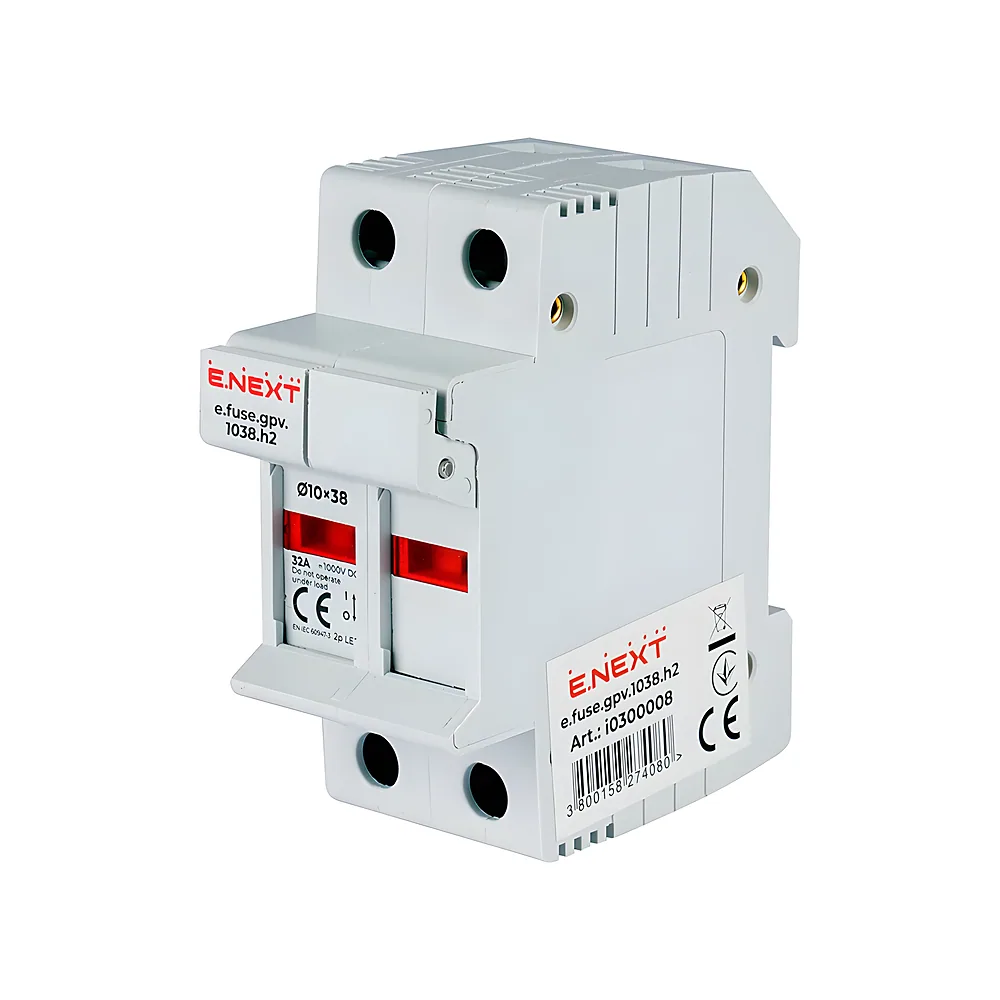 Тримач запобіжника e.fuse.gpv.1038.h2 gPV 10х38 2P 32 А E.NEXT i0300008
