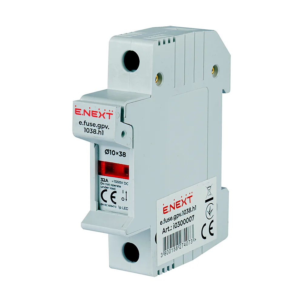 Утримувач запобіжника E.NEXT e.fuse.gpv.1038.h1 gPV 10x38 1P 32A i0300007