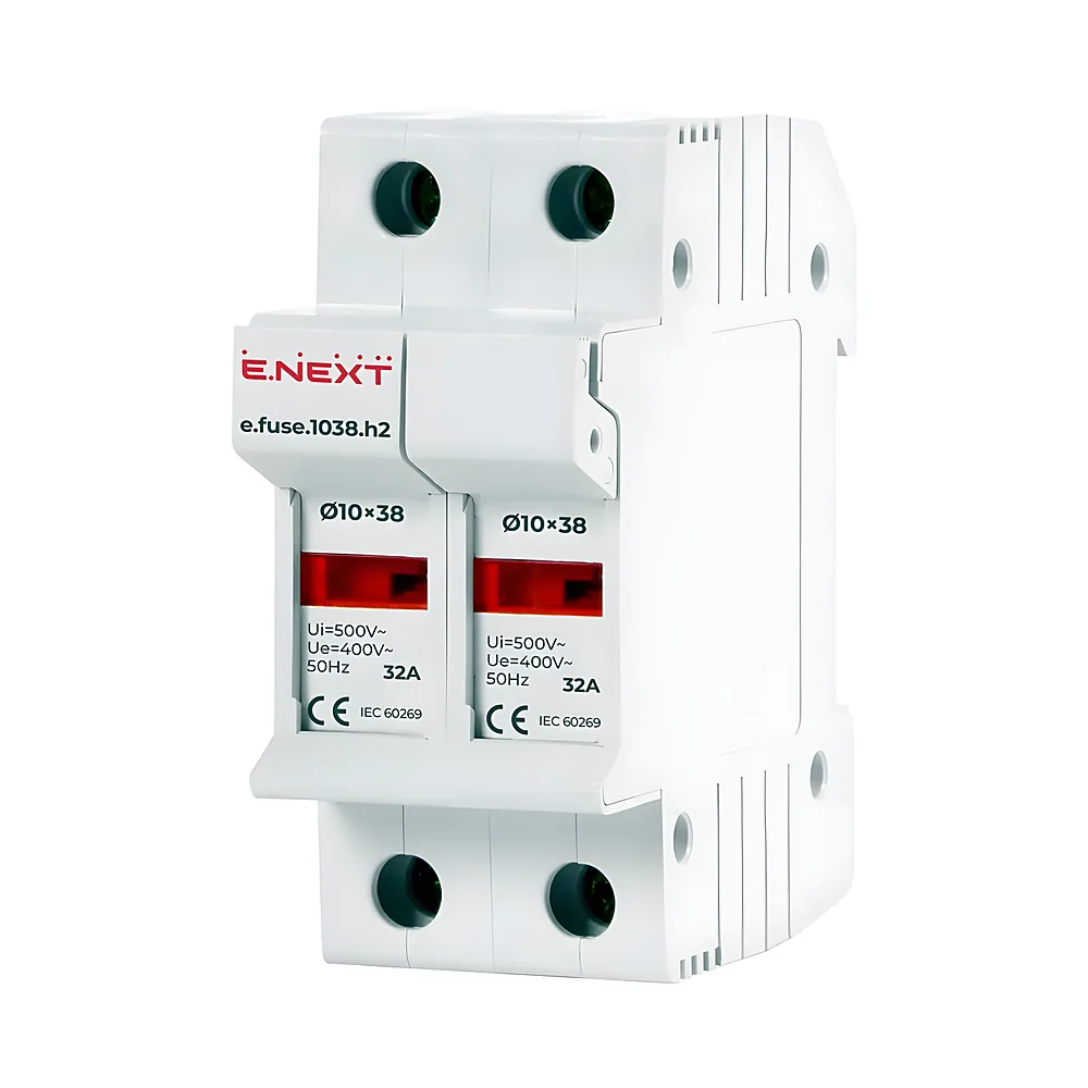 Тримач запобіжника e.fuse.1038.h2 10х38 2P 32 А E.NEXT i0300002