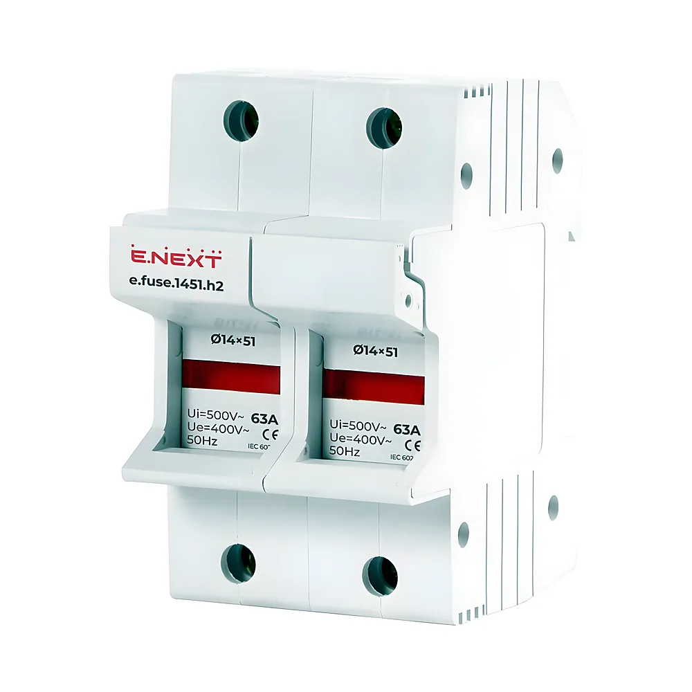 Тримач запобіжника e.fuse.1451.h2 14х51 2P 63 А E.NEXT i0300005