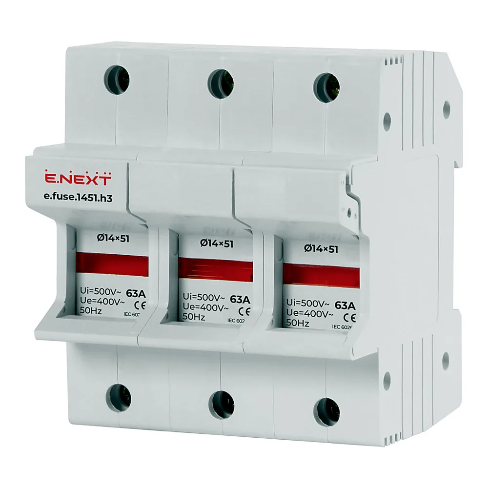 Утримувач запобіжника E.NEXT e.fuse.1451.h3 14x51 3P 63A i0300006