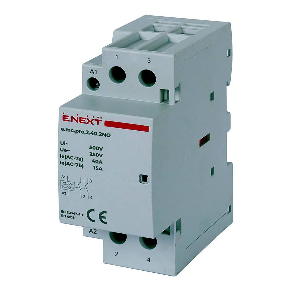 Модульний контактор E.NEXT e.mc.pro.2.40 2р 40А 2NO 220В p005203