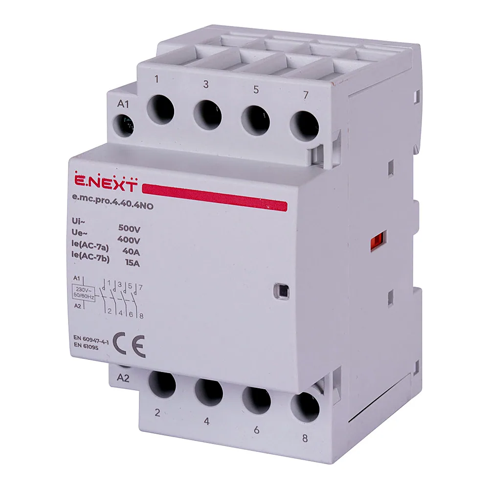 Модульний контактор E.NEXT e.mc.pro.4.40 4р 40А 4NO 220В p005207