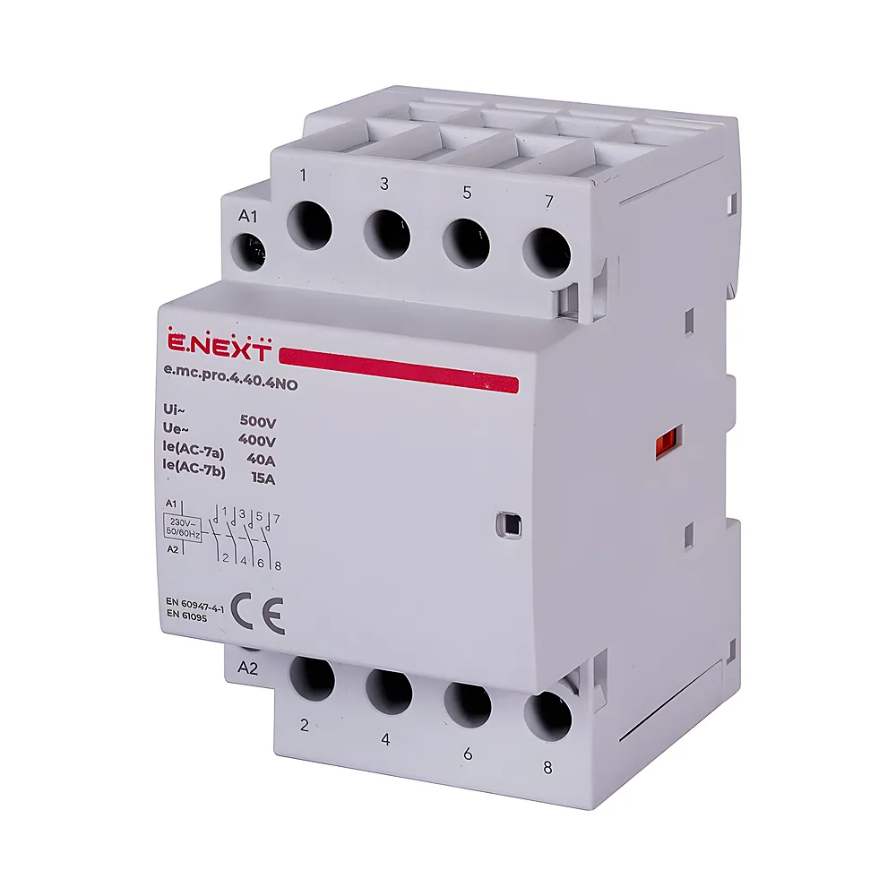 Модульний контактор e.mc.pro.4.40 4P 40 А 4NO 220 В E.NEXT p005207
