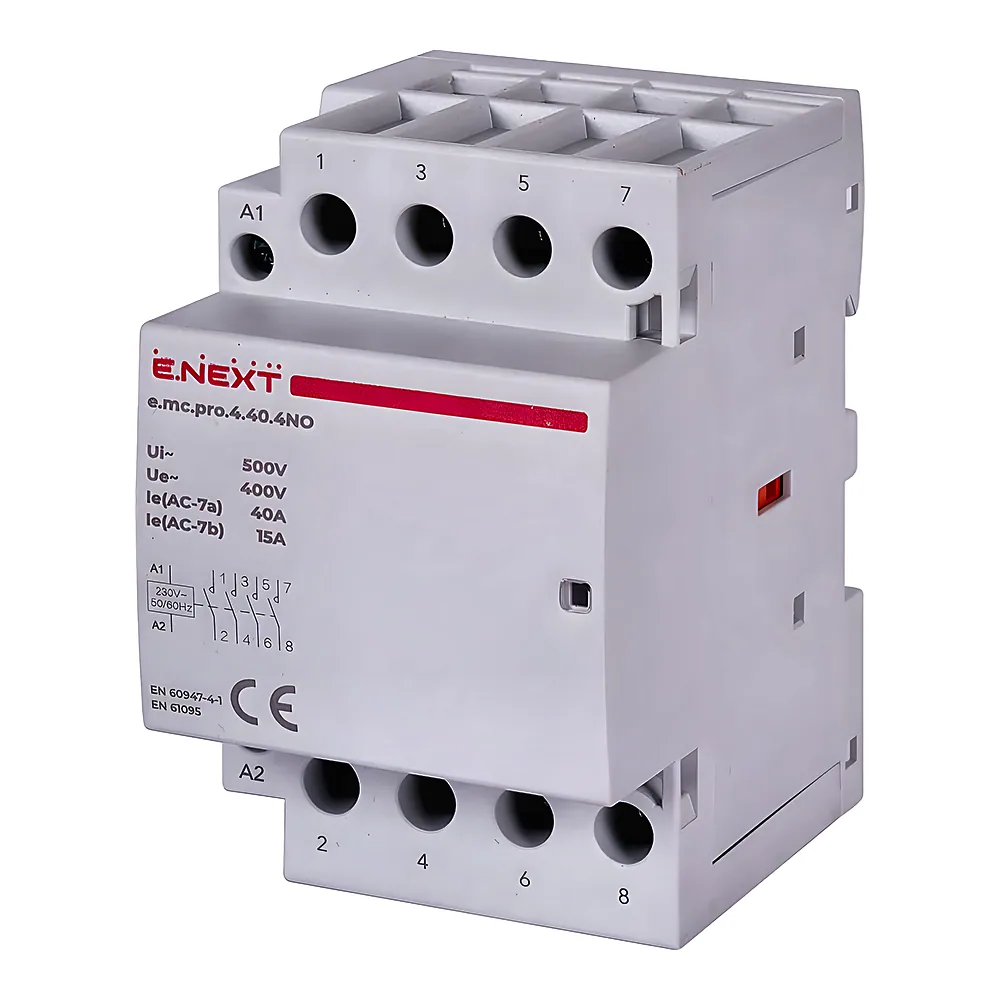 Модульний контактор e.mc.pro.4.40 4P 40 А 4NO 220 В E.NEXT p005207