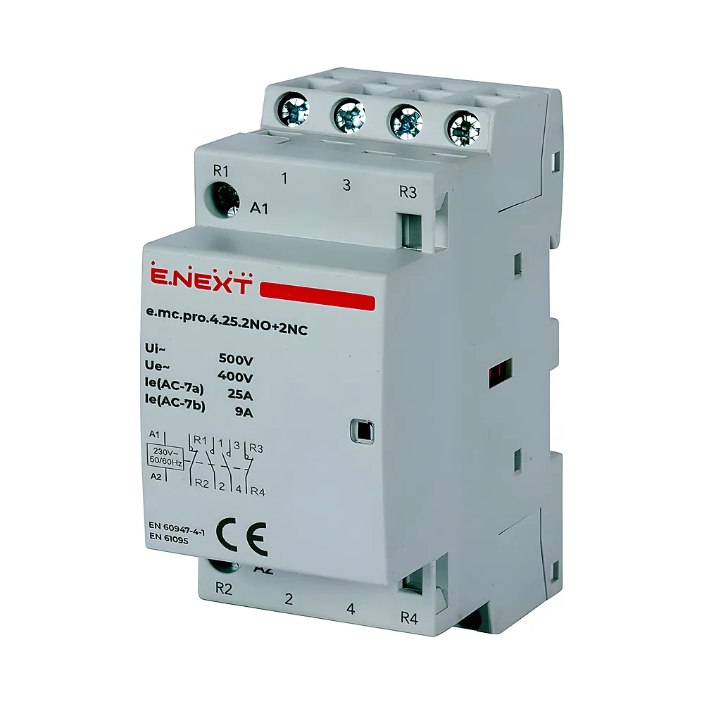 Модульний контактор e.mc.pro.4.25 4P 25 А 2NO+2NC 220 В E.NEXT p005222