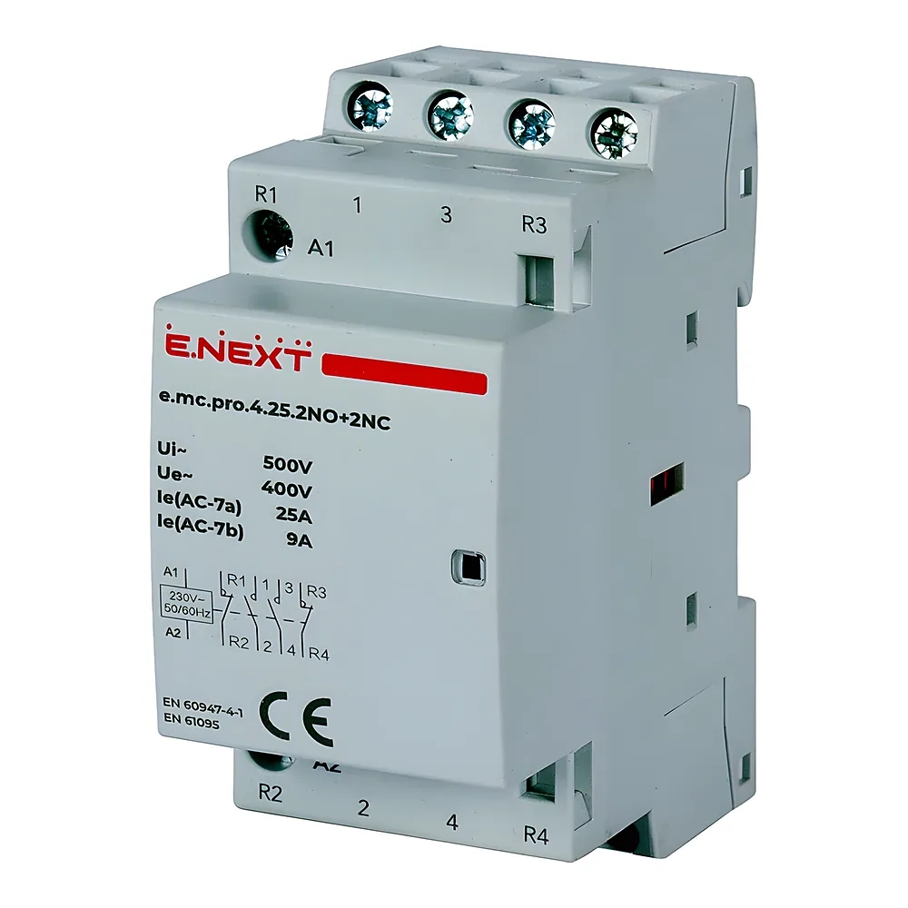 Модульний контактор e.mc.pro.4.25 4P 25 А 2NO+2NC 220 В E.NEXT p005222