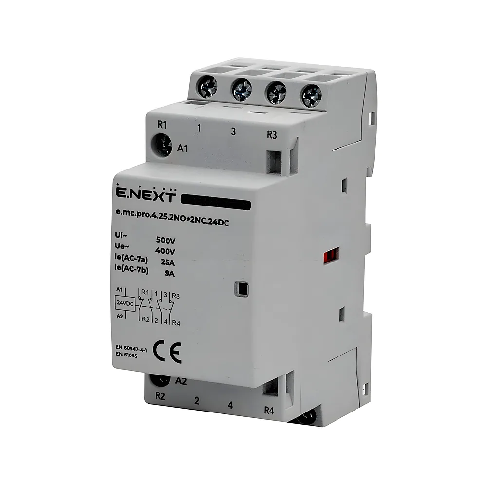 Модульний контактор E.NEXT e.mc.pro.4.25 4р 25А 2NO+2NC 24В p005322