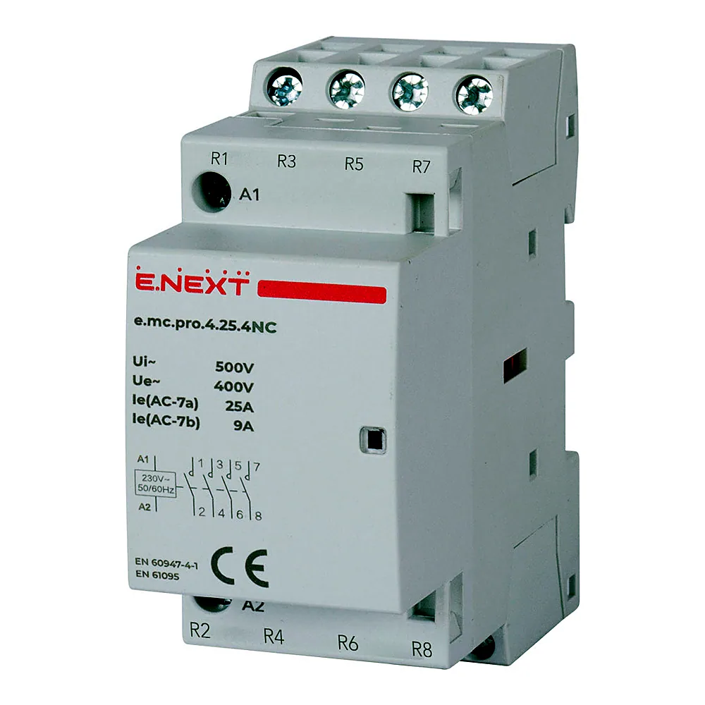 Модульний контактор e.mc.pro.4.25.4NC, 4р, 25А, 4NC, 220В