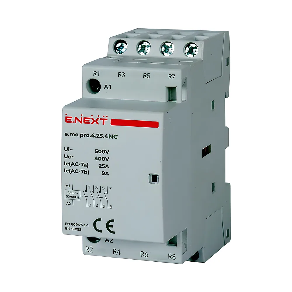 Модульний контактор e.mc.pro.4.25.4NC 4P 25 А 4NC 220 В E.NEXT p005224