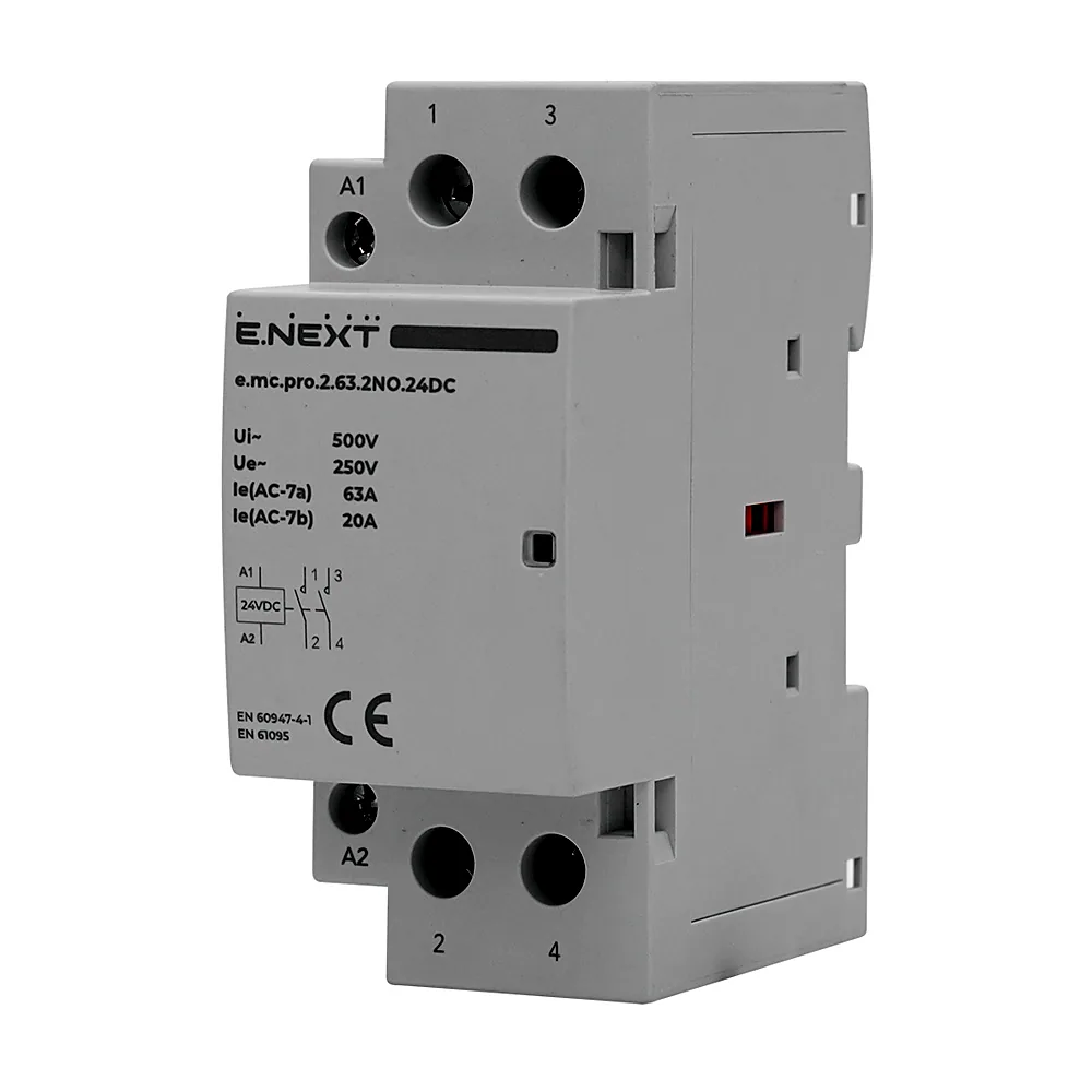 Модульний контактор e.mc.pro.2.63.2NO.24DC, 2р, 63А, 2NO, 24В