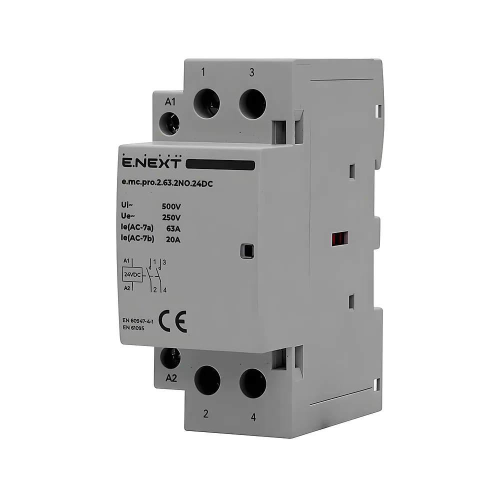 Модульний контактор e.mc.pro.2.63.2NO.24DC 2P 63 А 2NO 24 В E.NEXT p005318