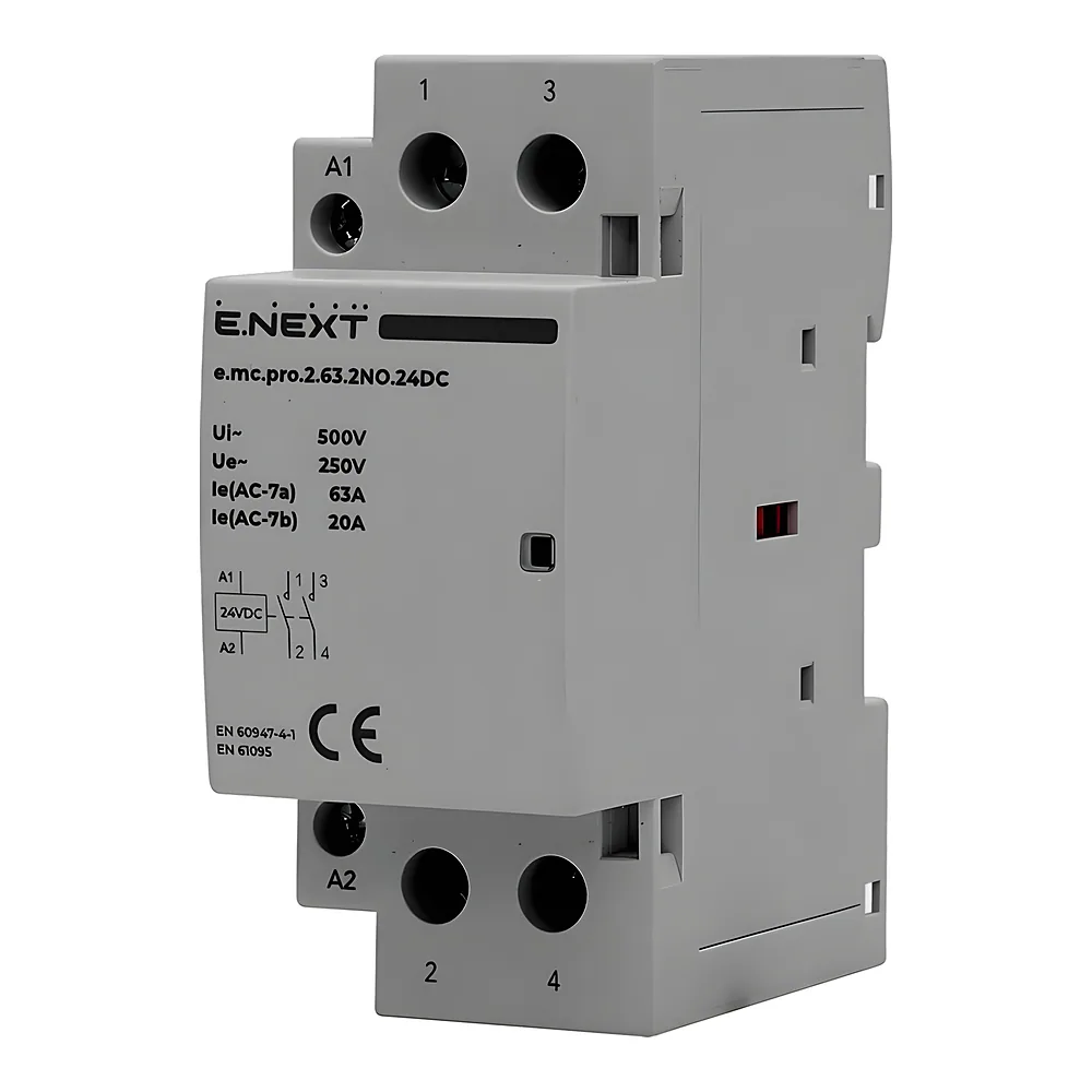 Модульний контактор e.mc.pro.2.63.2NO.24DC 2P 63 А 2NO 24 В E.NEXT p005318
