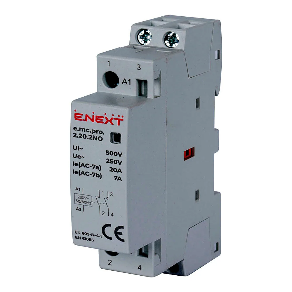 Модульний контактор E.NEXT e.mc.pro.2.20 2р 20А 2NO 220В p005217