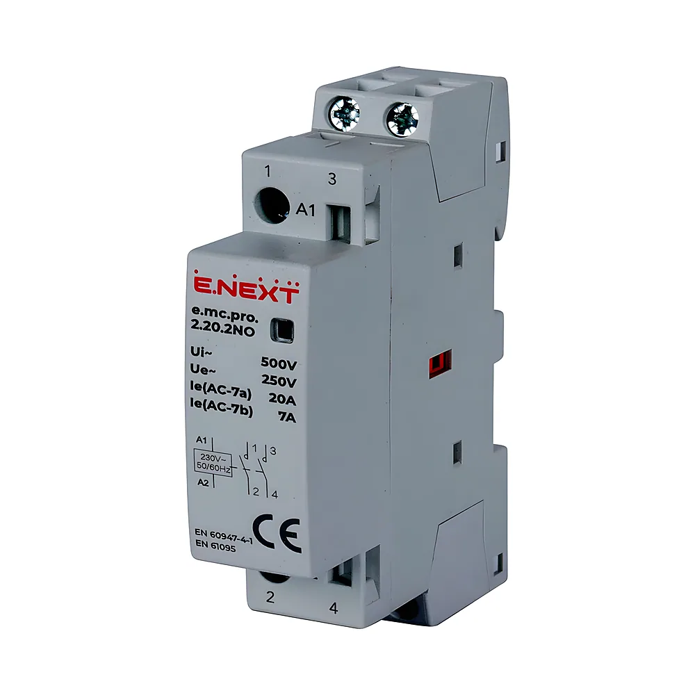 Модульний контактор e.mc.pro.2.20 2P 20 А 2NO 220 В E.NEXT p005217