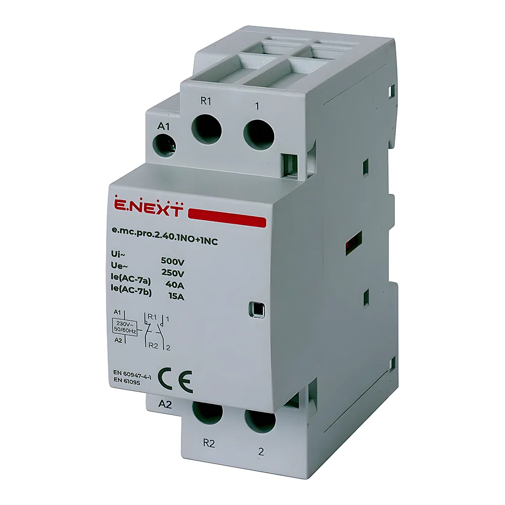 Модульний контактор e.mc.pro.2.40 2P 40 А 1NO+1NC 220 В E.NEXT p005226