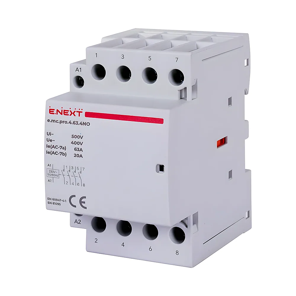 Модульний контактор e.mc.pro.4.63 4P 63 А 4NO 220 В E.NEXT p005209