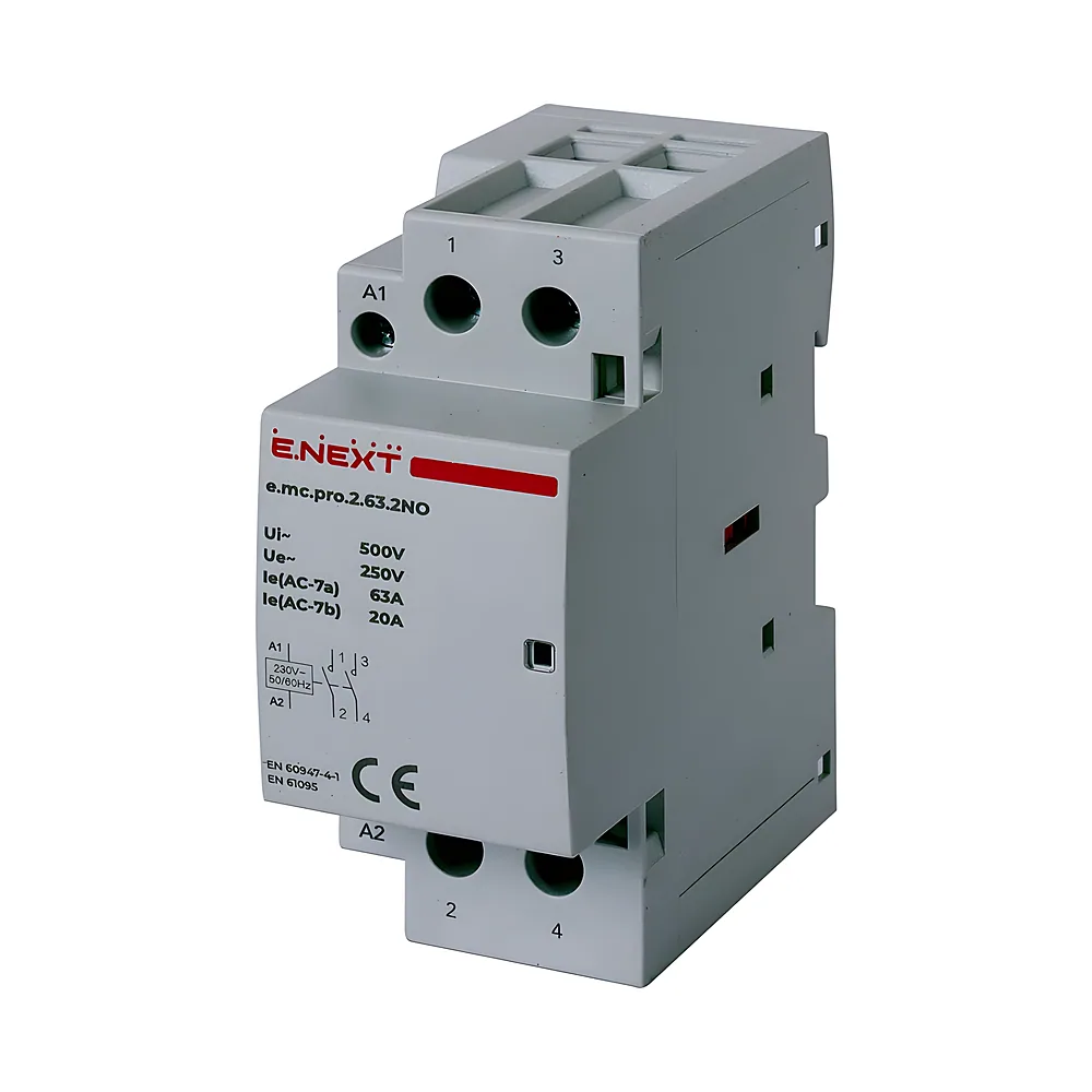 Модульний контактор e.mc.pro.2.63 2P 63 А 2NO 220 В E.NEXT p005218