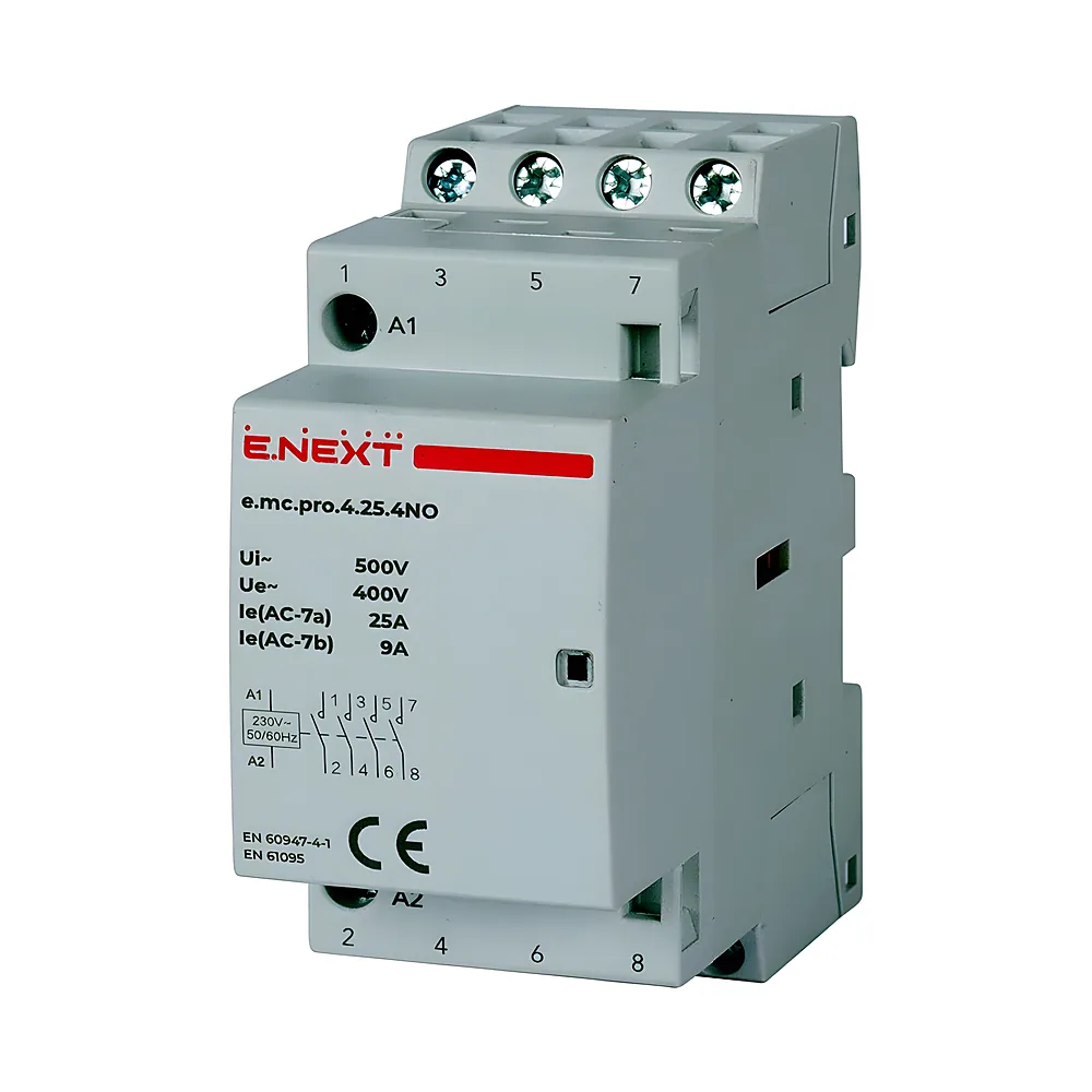 Модульний контактор e.mc.pro.4.25 4P 25 А 4NO 220 В E.NEXT p005205