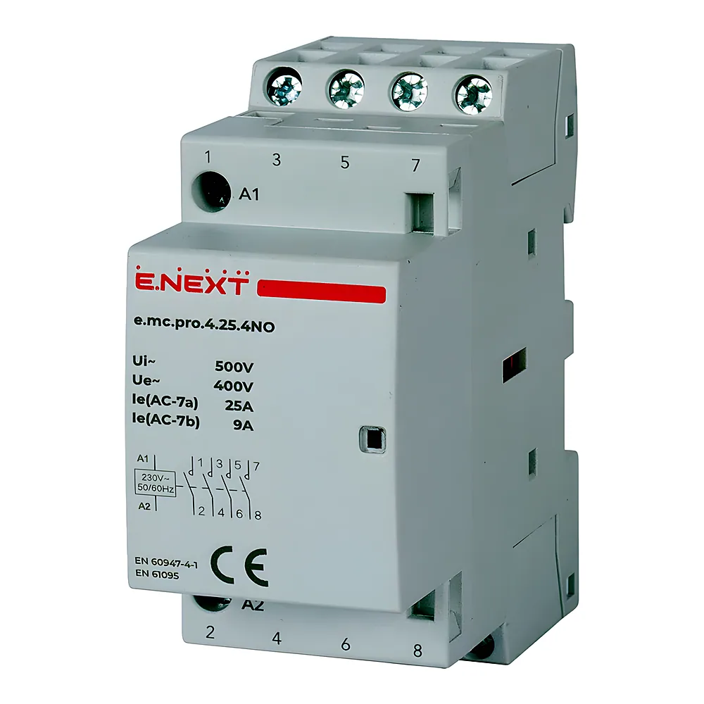 Модульний контактор e.mc.pro.4.25 4P 25 А 4NO 220 В E.NEXT p005205
