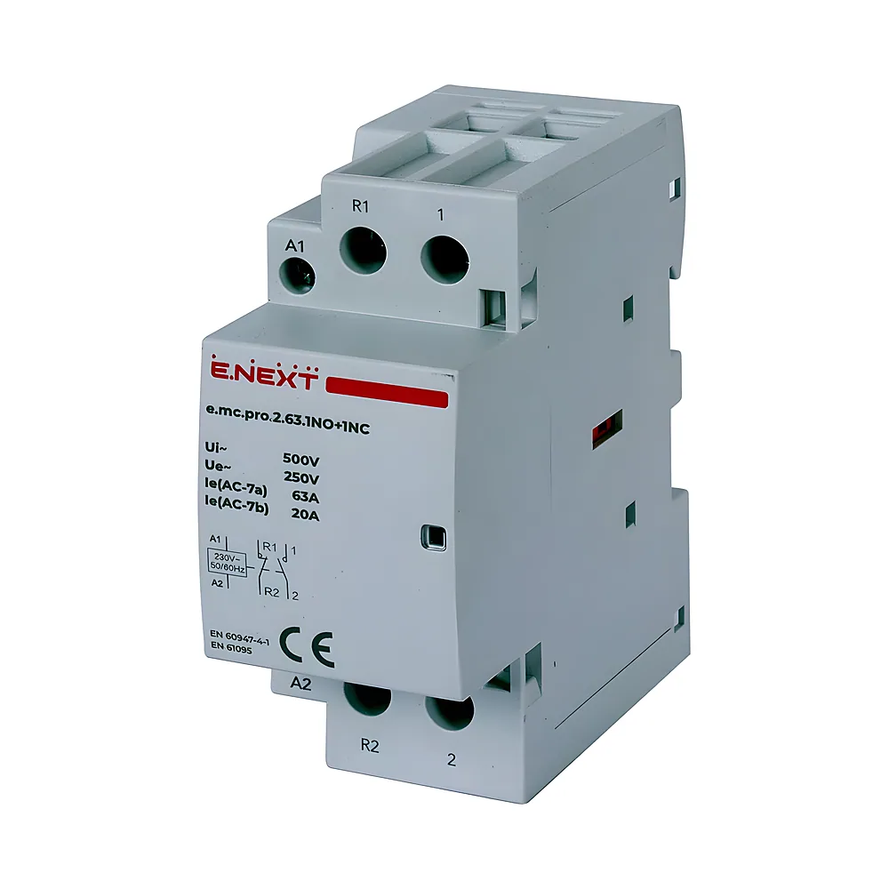 Модульний контактор e.mc.pro.2.63 2P 63 А 1NO+1NC 220 В E.NEXT p005228