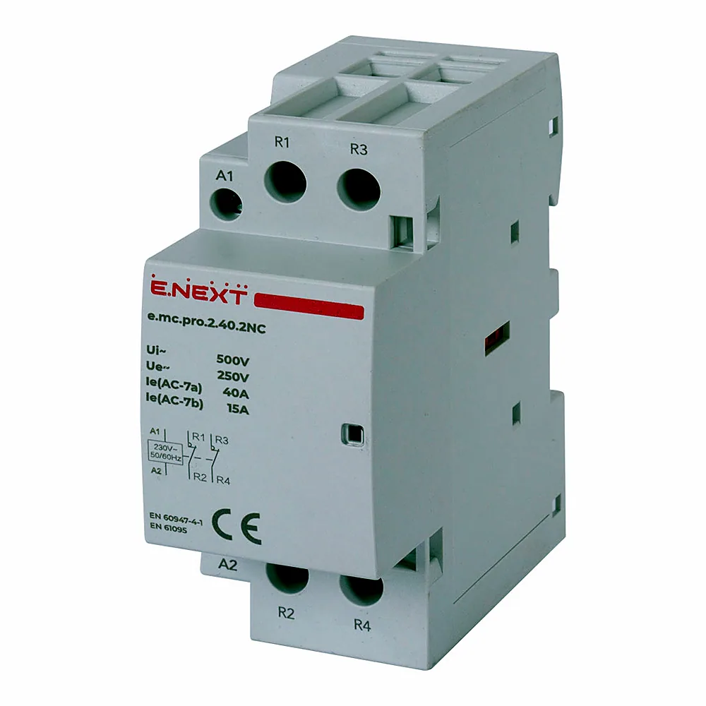 Модульний контактор E.NEXT e.mc.pro.2.40 2р 40А 2NC 220В p005227