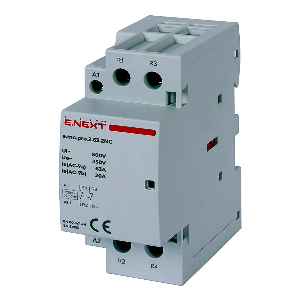 Модульний контактор E.NEXT e.mc.pro.2.63 2р 63А 2NC 220В p005229