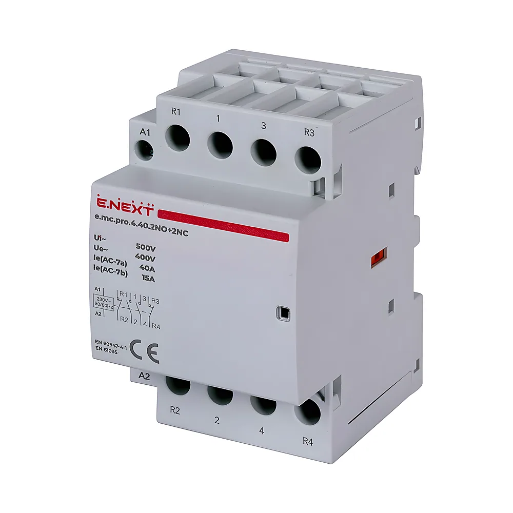 Модульний контактор e.mc.pro.4.40 4P 40 А 2NO+2NC 220 В E.NEXT p005230