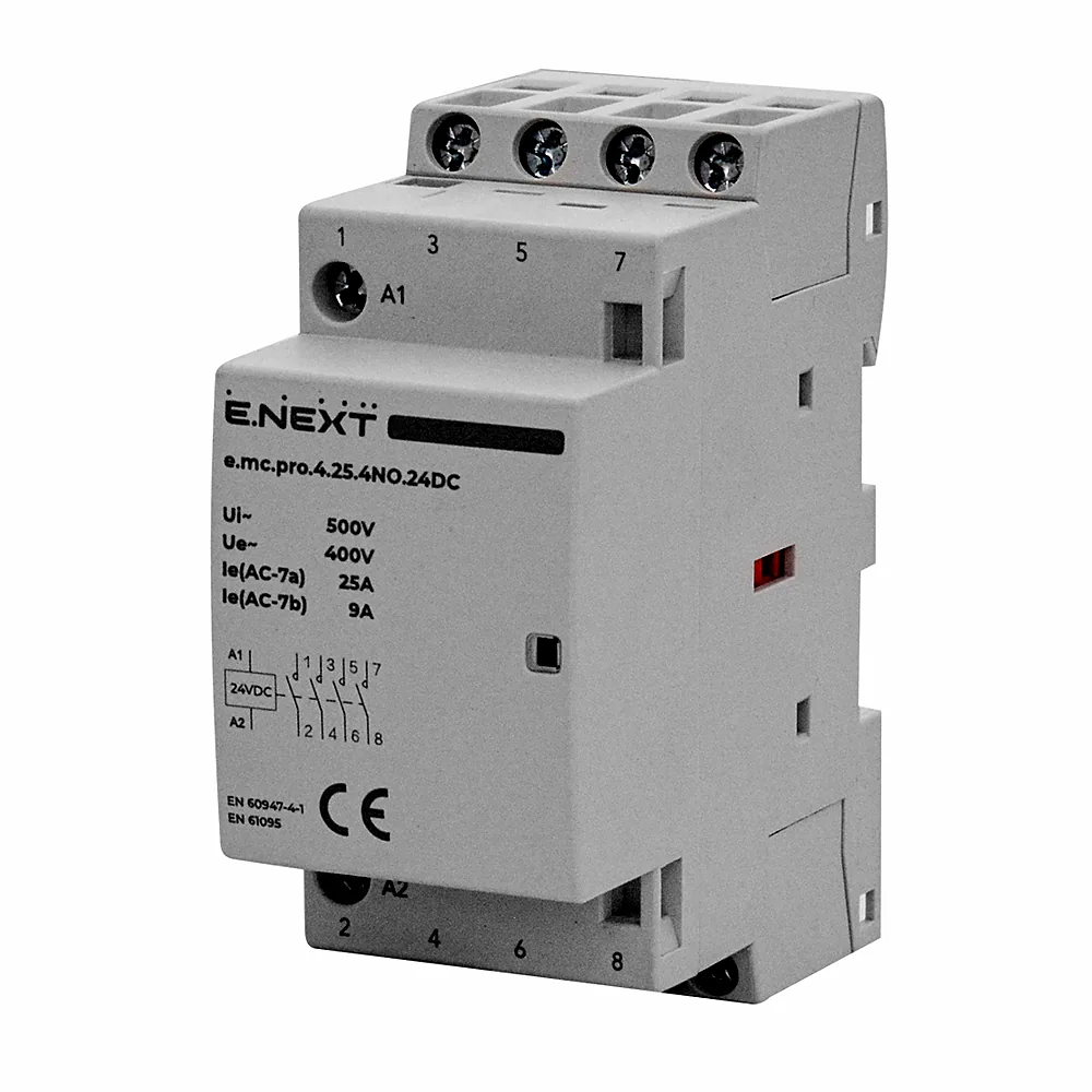 Модульний контактор E.NEXT e.mc.pro.4.25 4р 25А 4NO 24В p005305