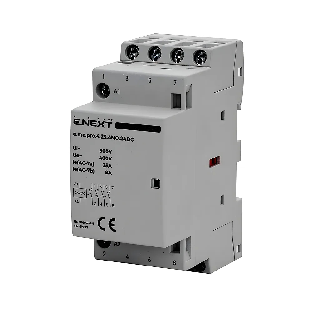 Модульний контактор e.mc.pro.4.25 4P 25 А 4NO 24 В E.NEXT p005305