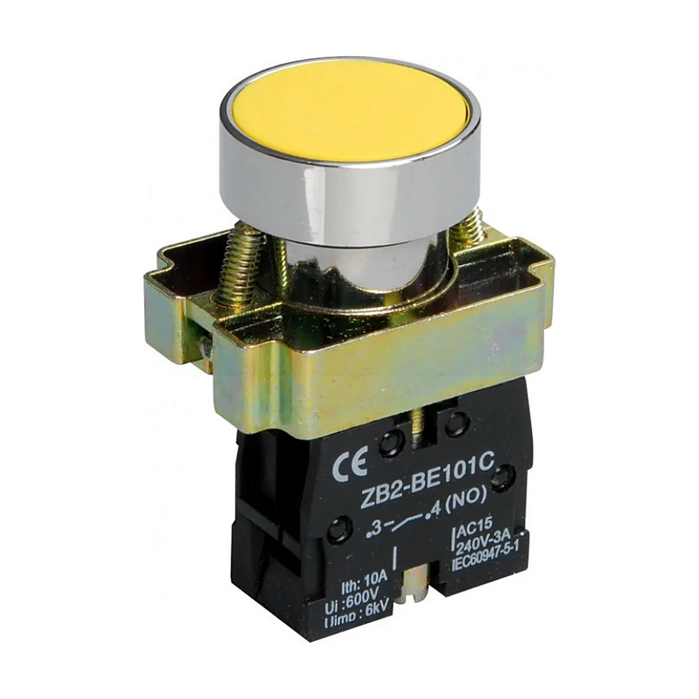 Кнопка керування IEK LAY5-BA51 без підсвічування жовта 1з BBT60-BA-K05