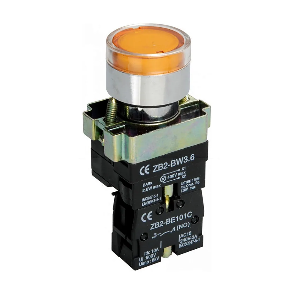 Кнопка керування IEK LAY5-BW3561 з підсвічуванням жовта 1з BBT50-BW-K05