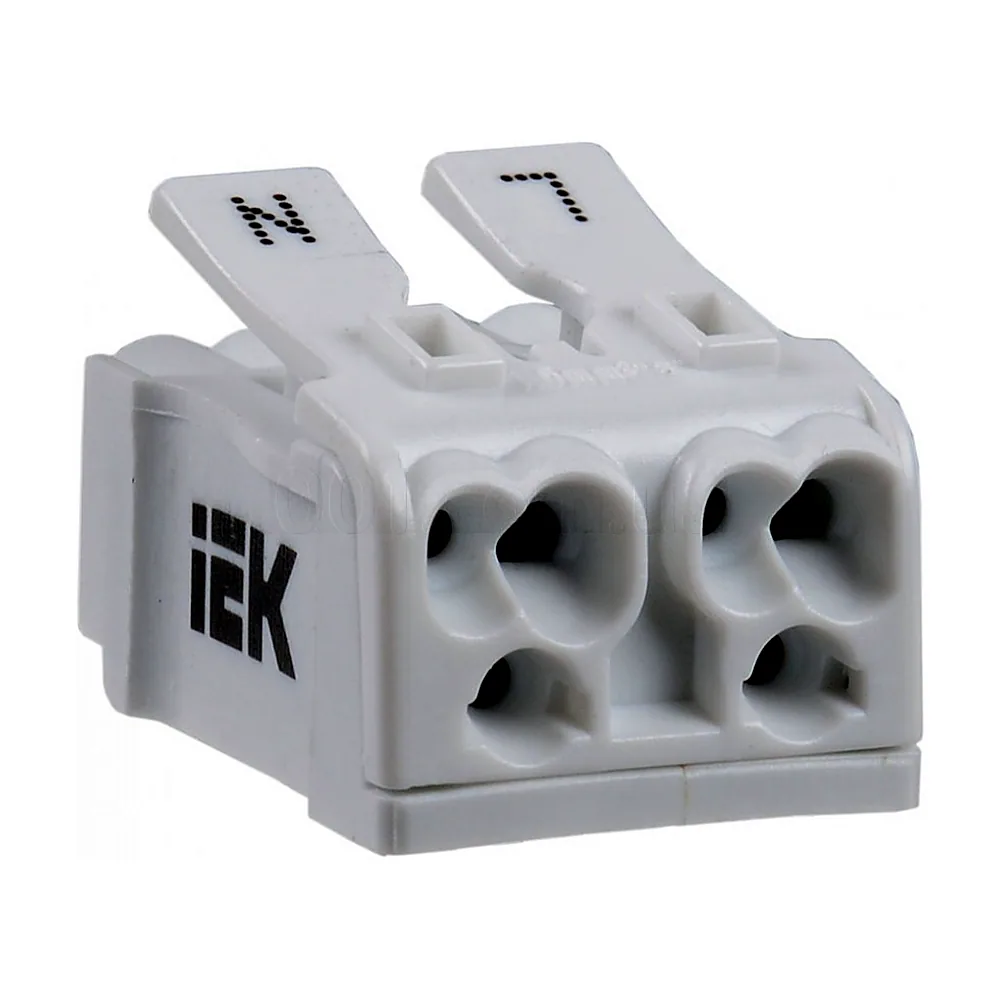 Клема пружинна з'єднувальна IEK КСП2-L+N UKZ-B06-2P-F0-E0-10