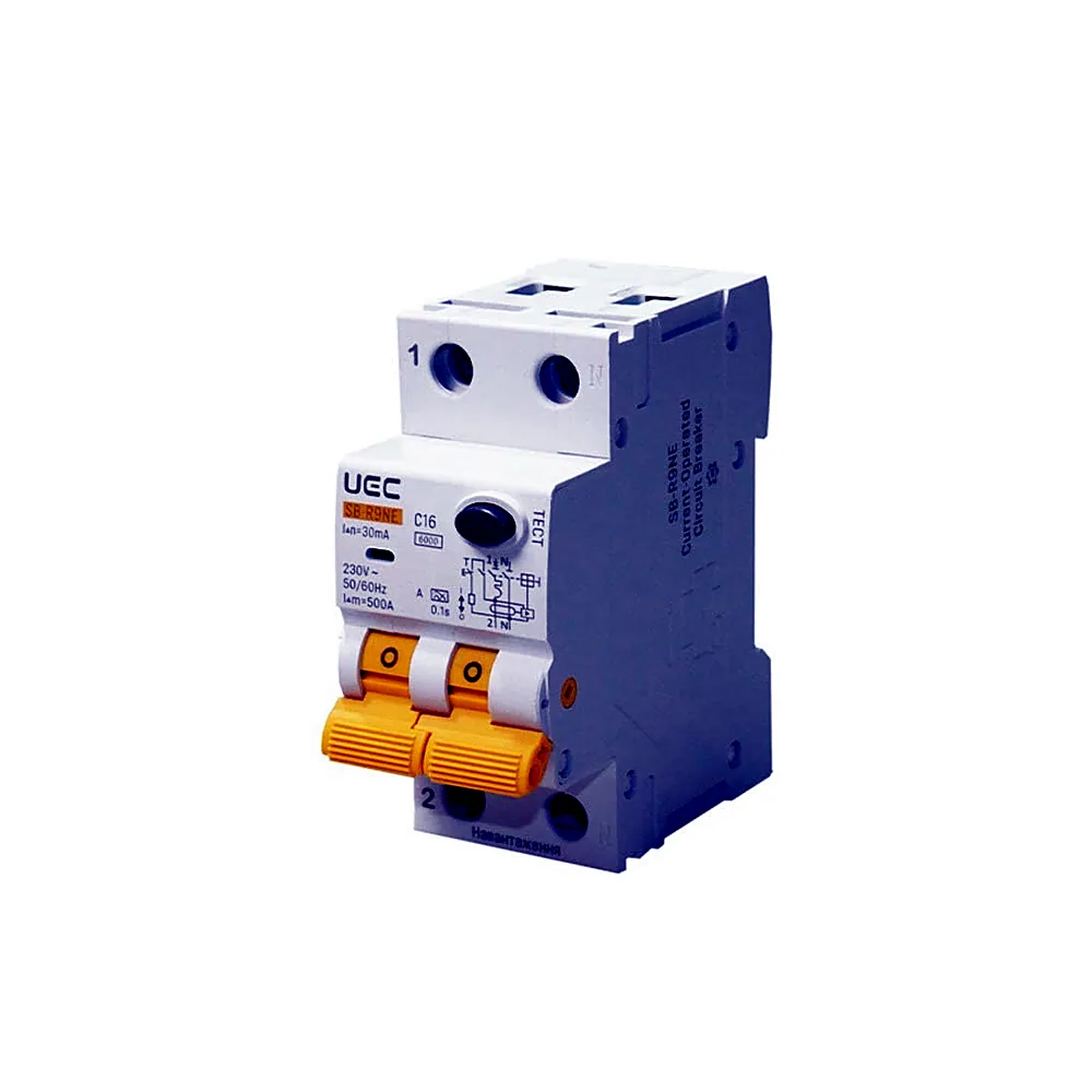 Автоматичний вимикач диференційного захисту IEK SB-R9NE 2P C16 30мА тип A 6kA RCBO60-2-016-C-030-A