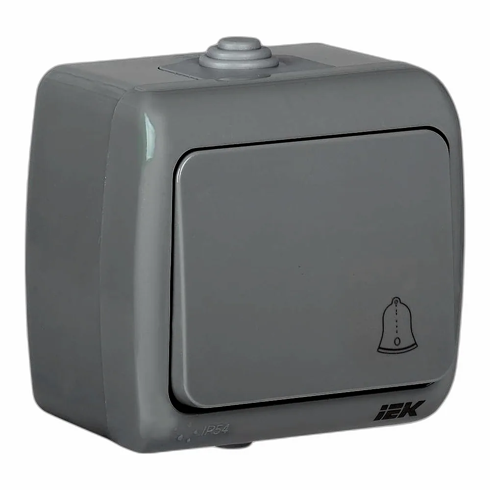 Вимикач кнопковий відкритий монтаж 10А IP54 AQUATIC IEK EVA14-K03-10-54