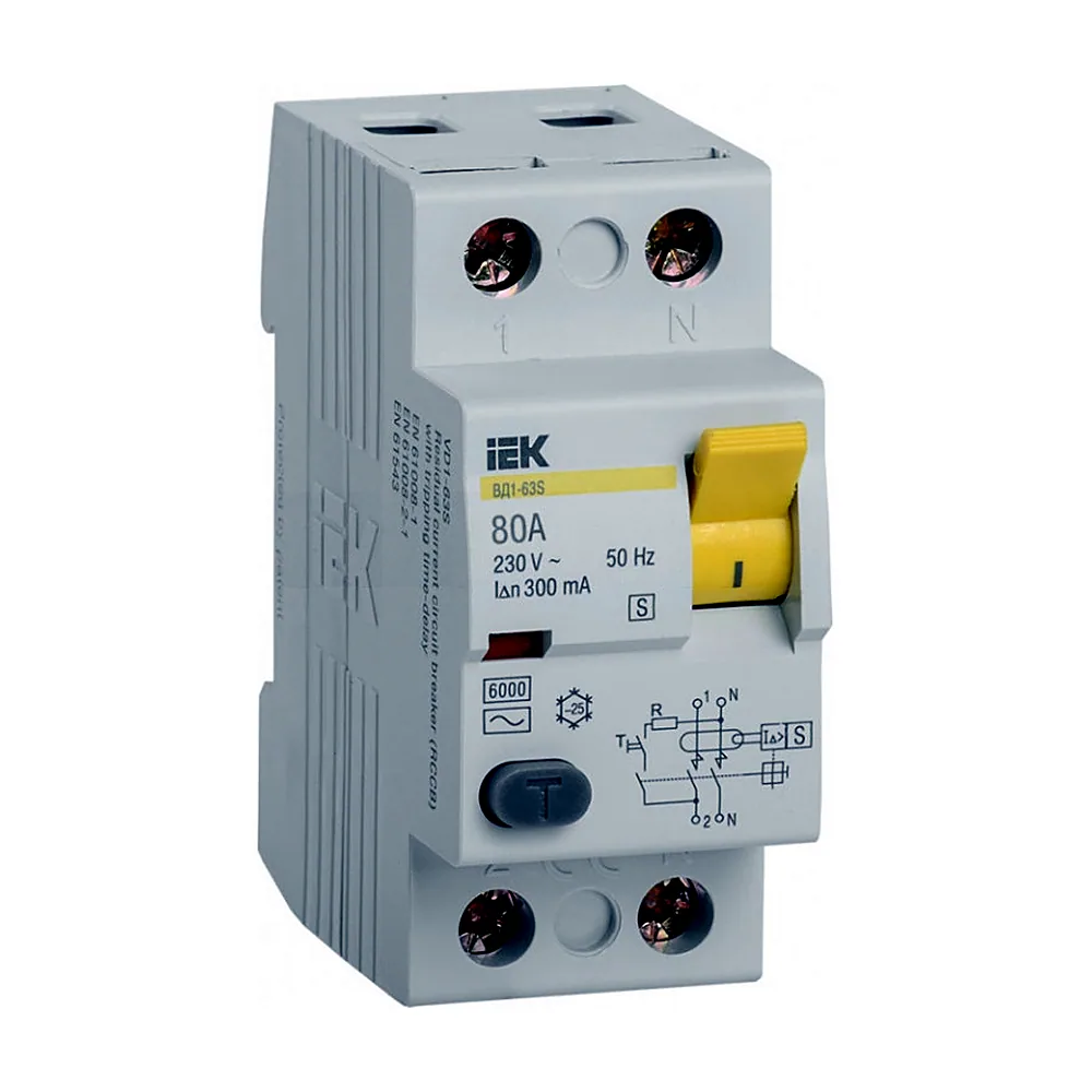 ПЗВ IEK ВД1-63S 2Р 80А 300мА селективне MDV12-2-080-300