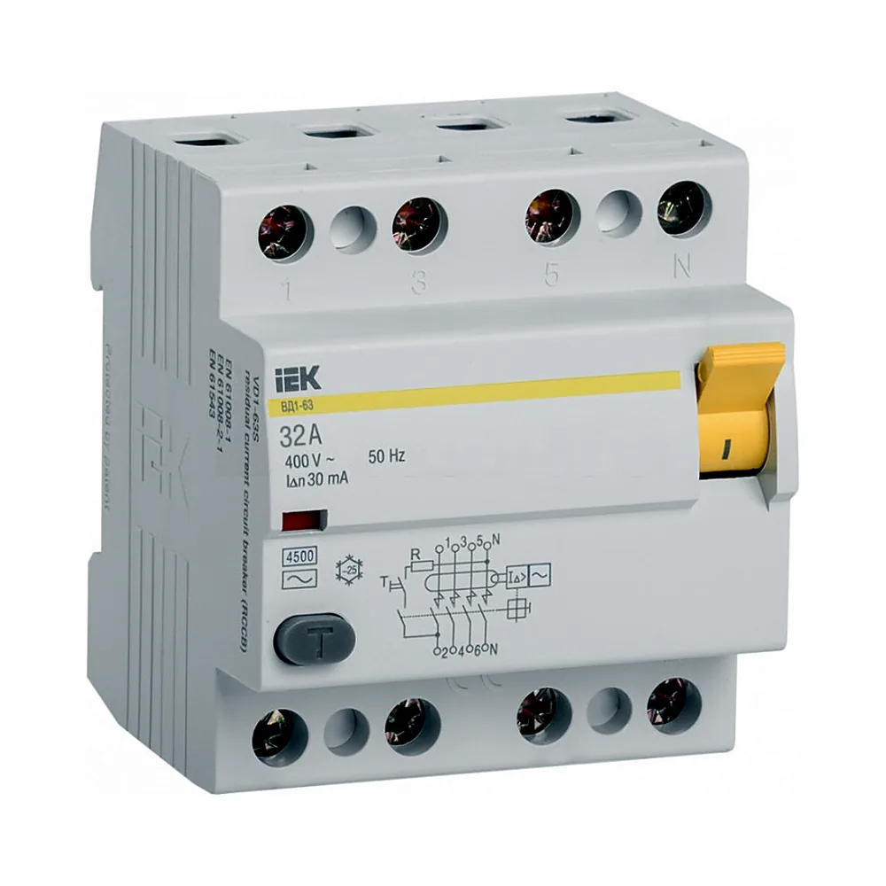 ПЗВ IEK ВД1-63 4Р 32А 30мА MDV10-4-032-030